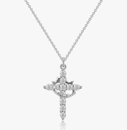 Crowned in Faith Cross Necklace