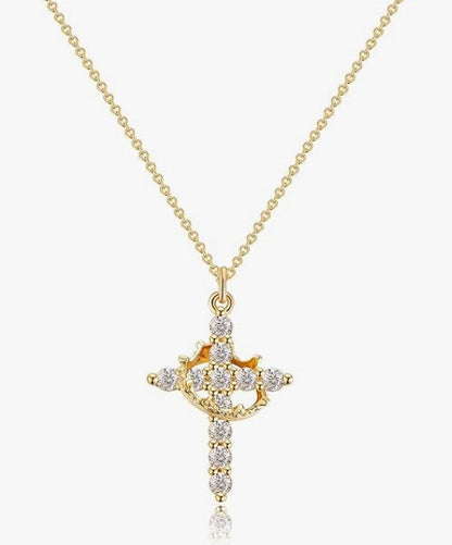 Crowned in Faith Cross Necklace